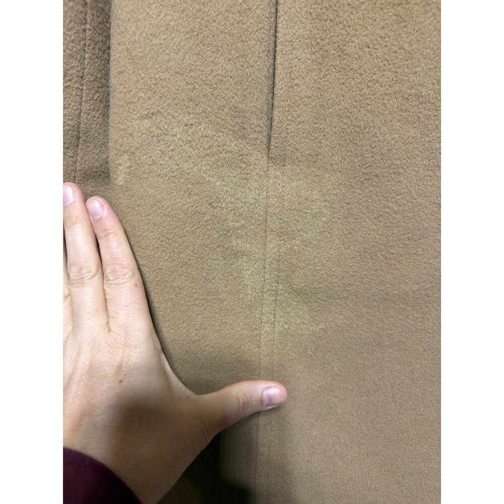 Petite Sophisticate Pea Coat Medium Camel Tan Wool Cashmere Lined Double Breaste - Picture 2 of 11